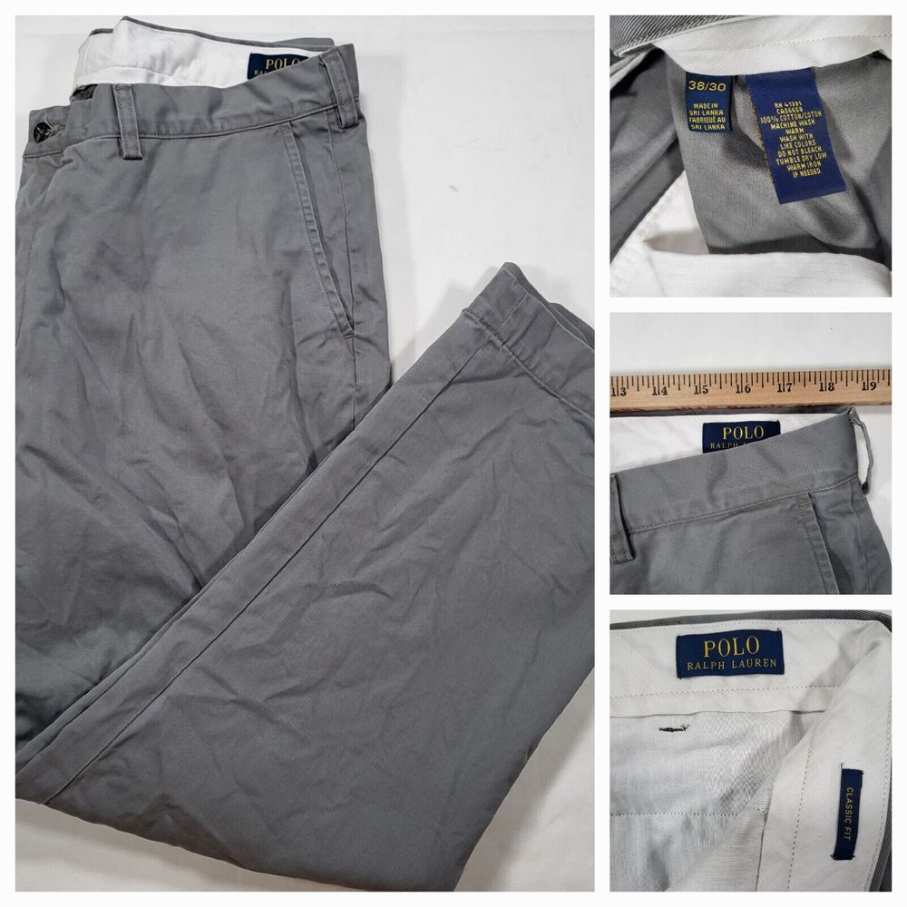 Polo Ralph Lauren Men's 38x30 (measures 37x29) Classic Fit Gray Dress Pants